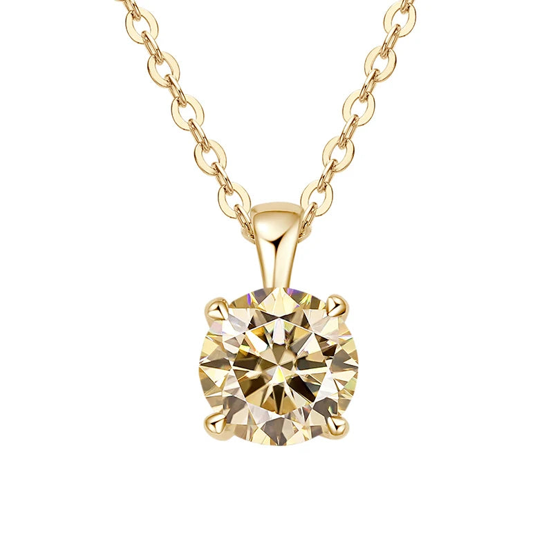 JoyceJelly™ 1ct Moissanite Pendant Necklace | Classic 4-Prong Luxury Fine Jewelry
