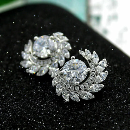 Huitan™ Dazzling CZ Stud Earrings – Glamorous Sparkle for Parties & Everyday Elegance