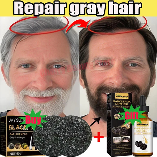 ReBlack™ Magic Hair Darkening Shampoo Bar – Natural Gray Coverage for Hair & Beard