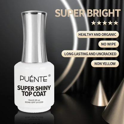 15ML HEMA-Free Base & Top Coat Set – Crystal Glossy & Velvet Matte Finish for Sensitive Nails | Soak-Off UV/LED Gel Varnish