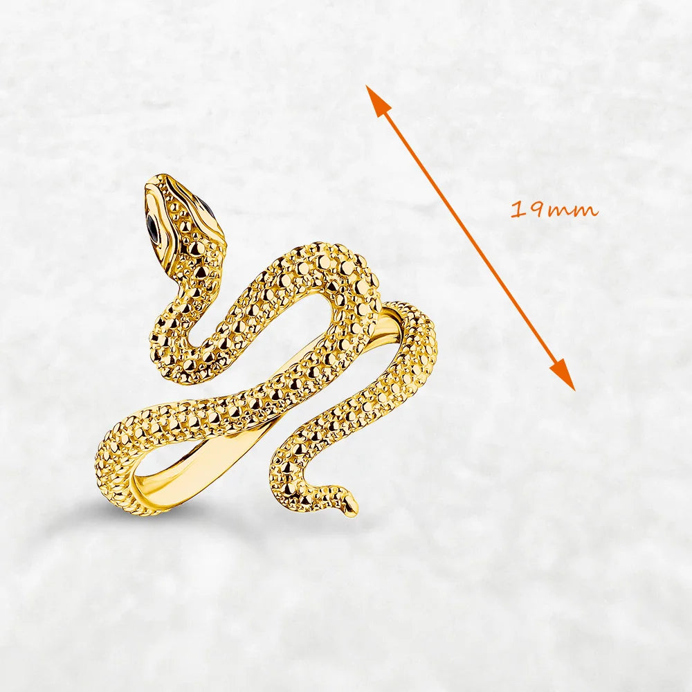 GoldenEmbrace™ 925 Sterling Snake Ring – Romantic European Style Jewelry