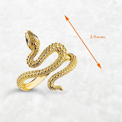 GoldenEmbrace™ 925 Sterling Snake Ring – Romantic European Style Jewelry