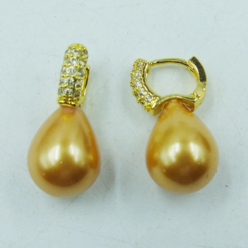 Stunning Sea Shell Pearl Earrings – 12x16mm AAA Grade | Elegant Gift for Girls & Women