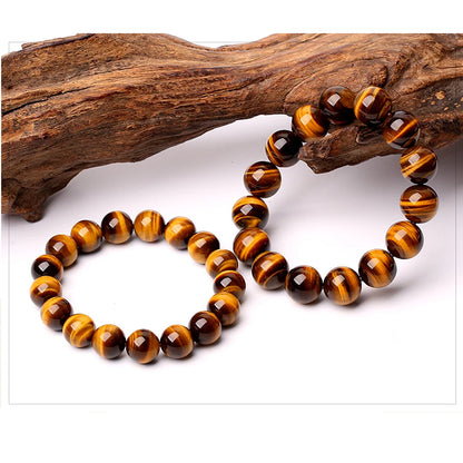 Natural 5A Tiger’s Eye Stone Bracelet – Unisex Energy Beaded Bracelet for Strength, Focus & Style