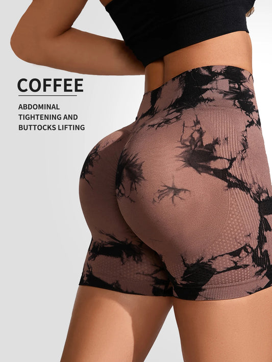 SculptWave™ Tie Dye Seamless Scrunch Leggings – High-Waist Butt-Lifting Yoga Pants for Women