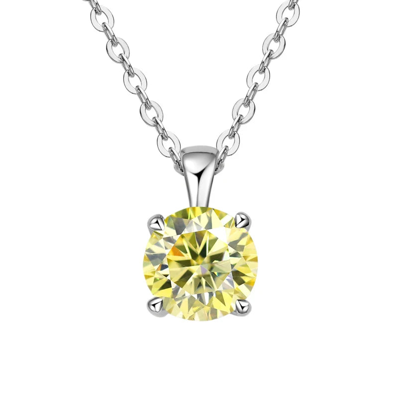 JoyceJelly™ 1ct Moissanite Pendant Necklace | Classic 4-Prong Luxury Fine Jewelry