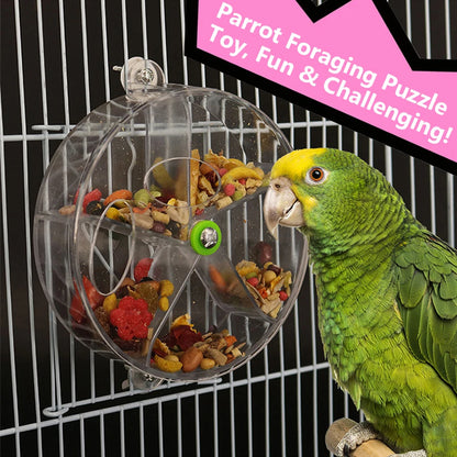 SpinFeast™ Rotating Parrot Foraging Toy – Interactive Cage Feeder