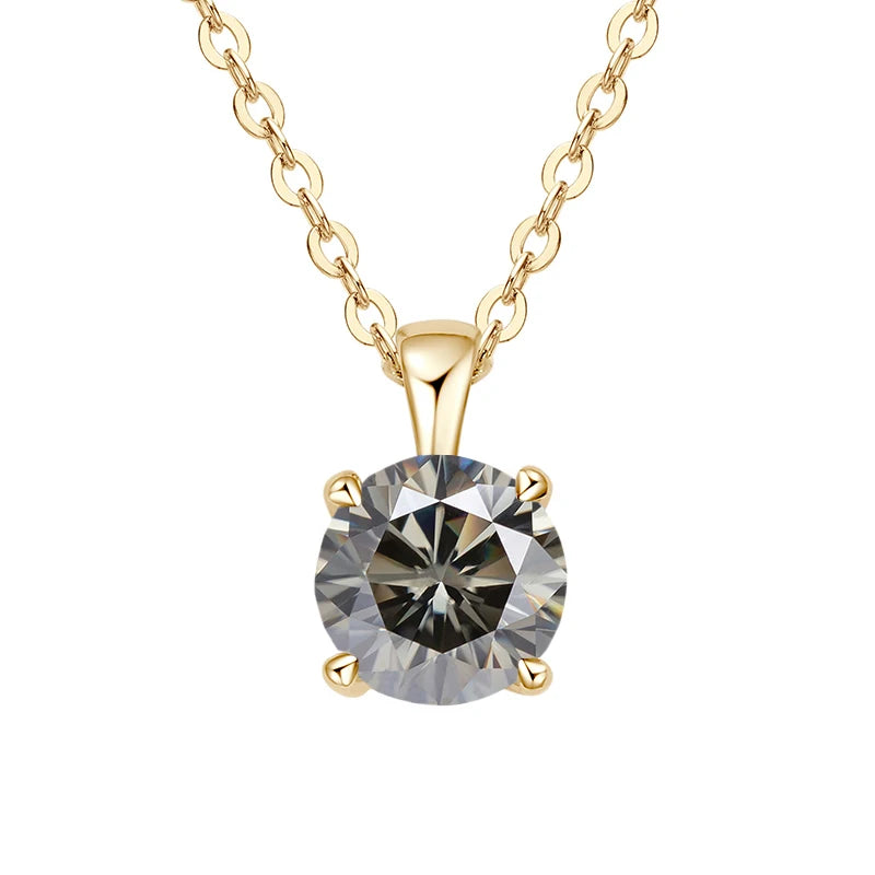JoyceJelly™ 1ct Moissanite Pendant Necklace | Classic 4-Prong Luxury Fine Jewelry