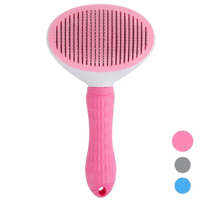 One-Click Pet Hair Removal Comb – Effortless Grooming for Dogs & Cats | Self-Cleaning Slicker Brush