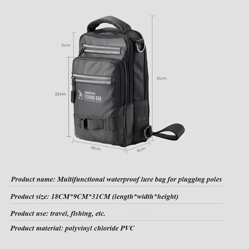 ProTrek™ Tactical Fishing Gear Bag – Lightweight Waterproof Multi-Compartment Backpack for Outdoor Anglers