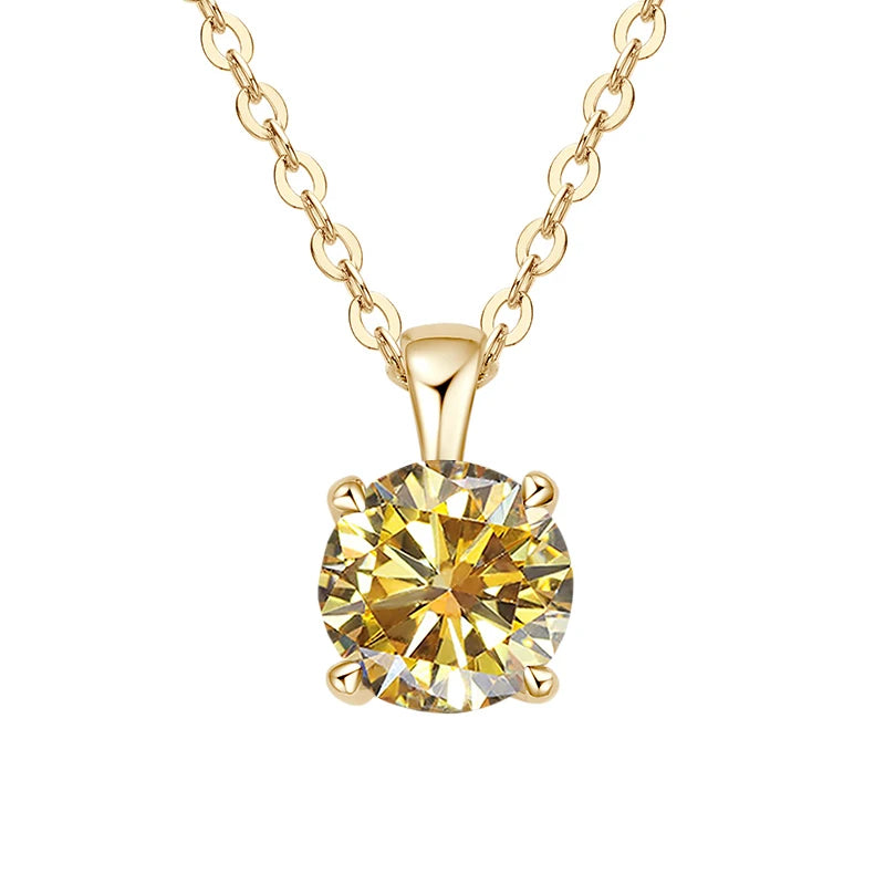JoyceJelly™ 1ct Moissanite Pendant Necklace | Classic 4-Prong Luxury Fine Jewelry