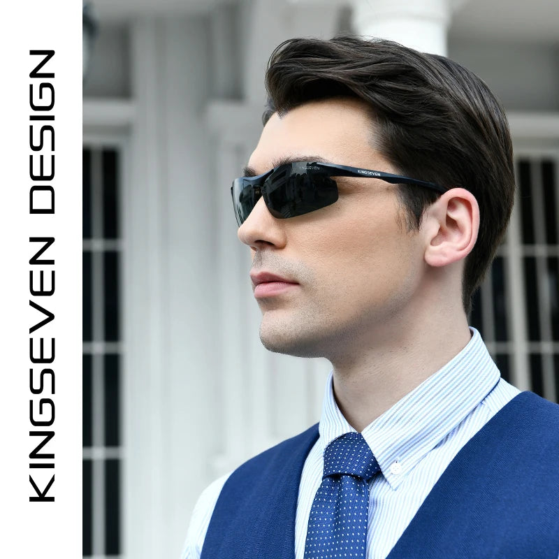 KINGSEVEN™ 9126 Polarized Aviator Sunglasses – Men's Premium Aluminum Eyewear with Mirror Lens | Unisex Driving Shades