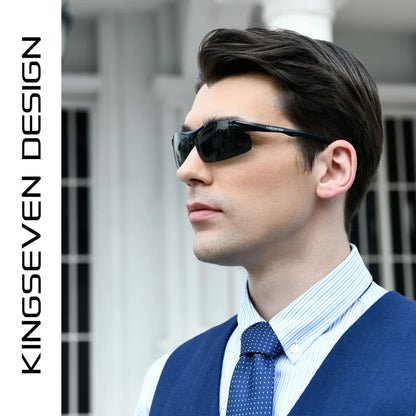 KINGSEVEN™ 9126 Polarized Aviator Sunglasses – Men's Premium Aluminum Eyewear with Mirror Lens | Unisex Driving Shades