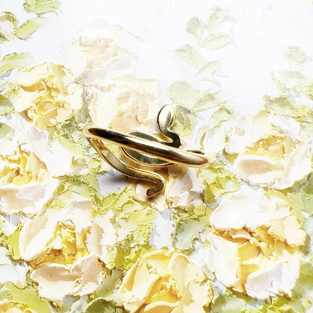 GoldenEmbrace™ 925 Sterling Snake Ring – Romantic European Style Jewelry