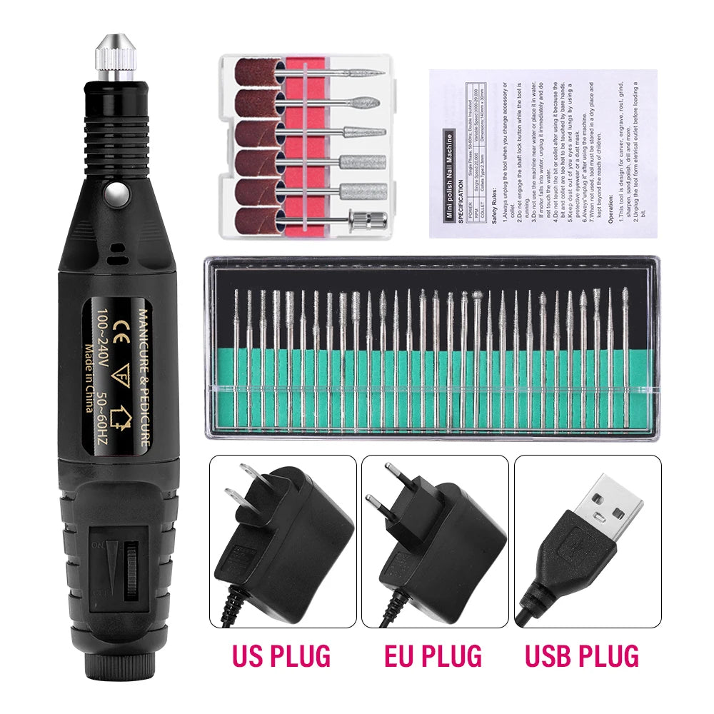 LULAA ProFile™ — Portable Electric Nail Drill Set for Manicure & Pedicure