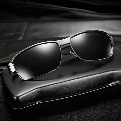 LuxDrive™ Classic Polarized Sunglasses – Vintage Metal Frame UV400 Eyewear for Men