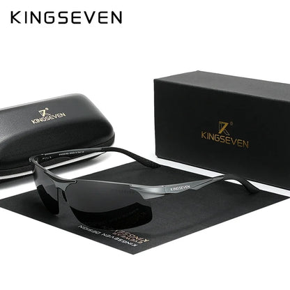 KINGSEVEN™ 9126 Polarized Aviator Sunglasses – Men's Premium Aluminum Eyewear with Mirror Lens | Unisex Driving Shades