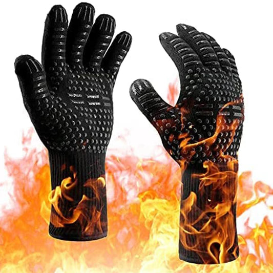 1PC / 1 Pair Heat-Resistant Silicone Oven Gloves – Fireproof, Non-Slip, and Built for BBQ, Grilling & Baking
