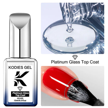 KODIES GEL Super Shine Diamond Top Coat – No-Wipe UV/LED Gel Sealer for Salon-Quality Finish | Long-Lasting Gloss Gel Polish