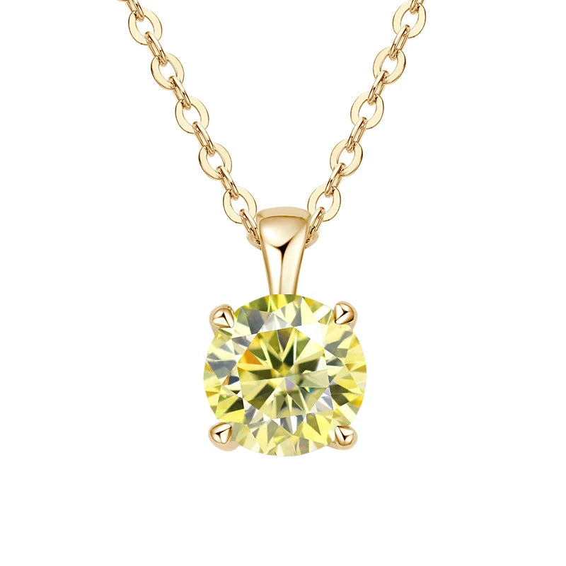 JoyceJelly™ 1ct Moissanite Pendant Necklace | Classic 4-Prong Luxury Fine Jewelry