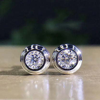 CAOSHI Elegant Oval-Cut CZ Stud Earrings – Simple Shiny Crystal Jewelry for Women | Timeless & Versatile Accessories