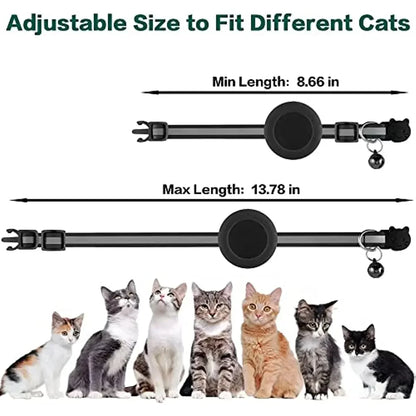 Reflective Breakaway Cat Collar with AirTag Holder & Bell – Safe, Stylish, and Smart Tracking