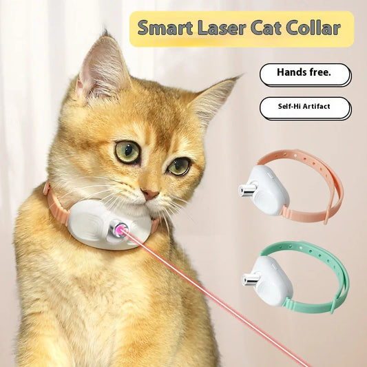 PounceBeam™ — Rechargeable Laser Toy Collar for Indoor Cats