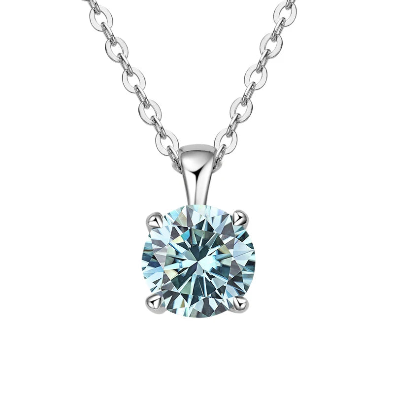 JoyceJelly™ 1ct Moissanite Pendant Necklace | Classic 4-Prong Luxury Fine Jewelry