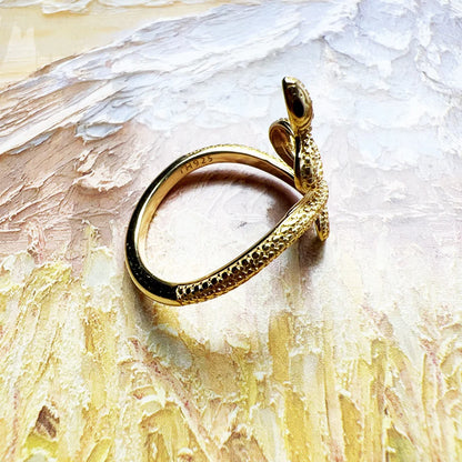 GoldenEmbrace™ 925 Sterling Snake Ring – Romantic European Style Jewelry