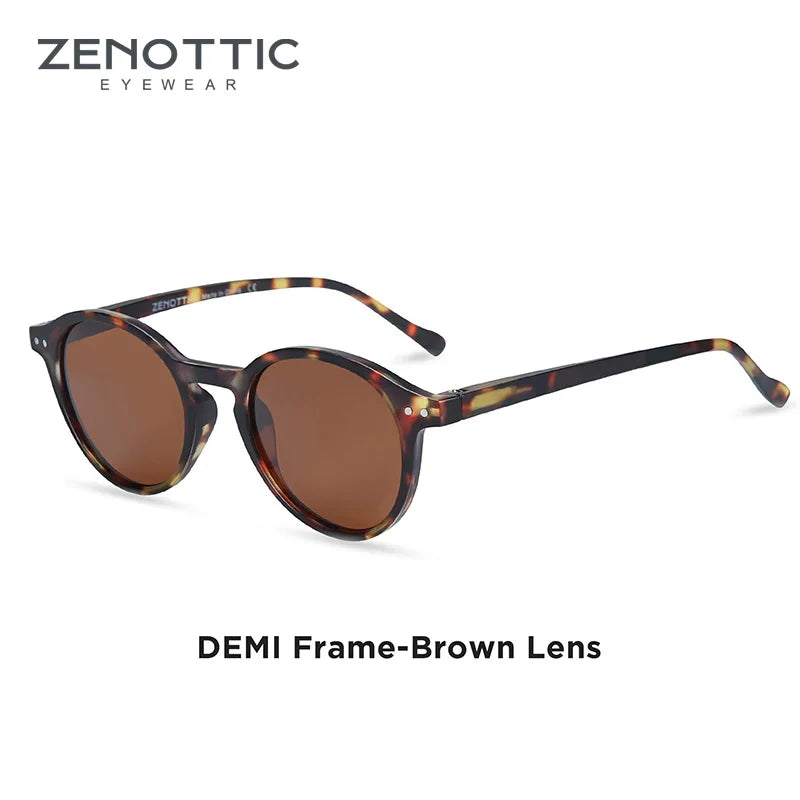 ZENOTTIC™ Retro Polarized Sunglasses – Unisex Small Round Vintage Frame UV400 Goggles (2023–2024 Edition)