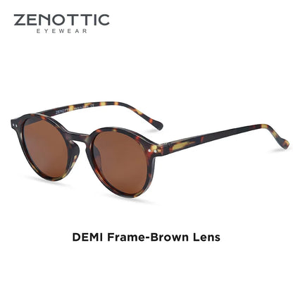 ZENOTTIC™ Retro Polarized Sunglasses – Unisex Small Round Vintage Frame UV400 Goggles (2023–2024 Edition)
