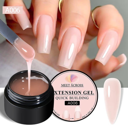 MEET ACROSS™ 8ml Milky White Builder Extension Gel – Quick Cure UV/LED Soak-Off Nail Art Polish