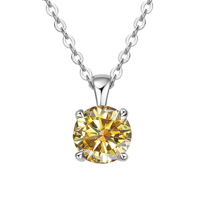 JoyceJelly™ 1ct Moissanite Pendant Necklace | Classic 4-Prong Luxury Fine Jewelry