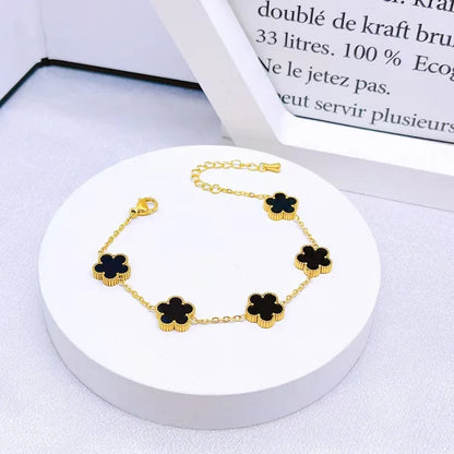 BloomFlip™ Reversible 5-Petal Flower Jewelry Set – Stainless Steel Necklace, Bracelet & Earrings (2-in-1 Wear)
