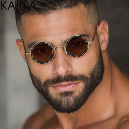 Small Frame Steampunk Round Sunglasses – 2025 Retro Punk Eyewear for Men | Classic Driving UV400 Luxury Brand Shades