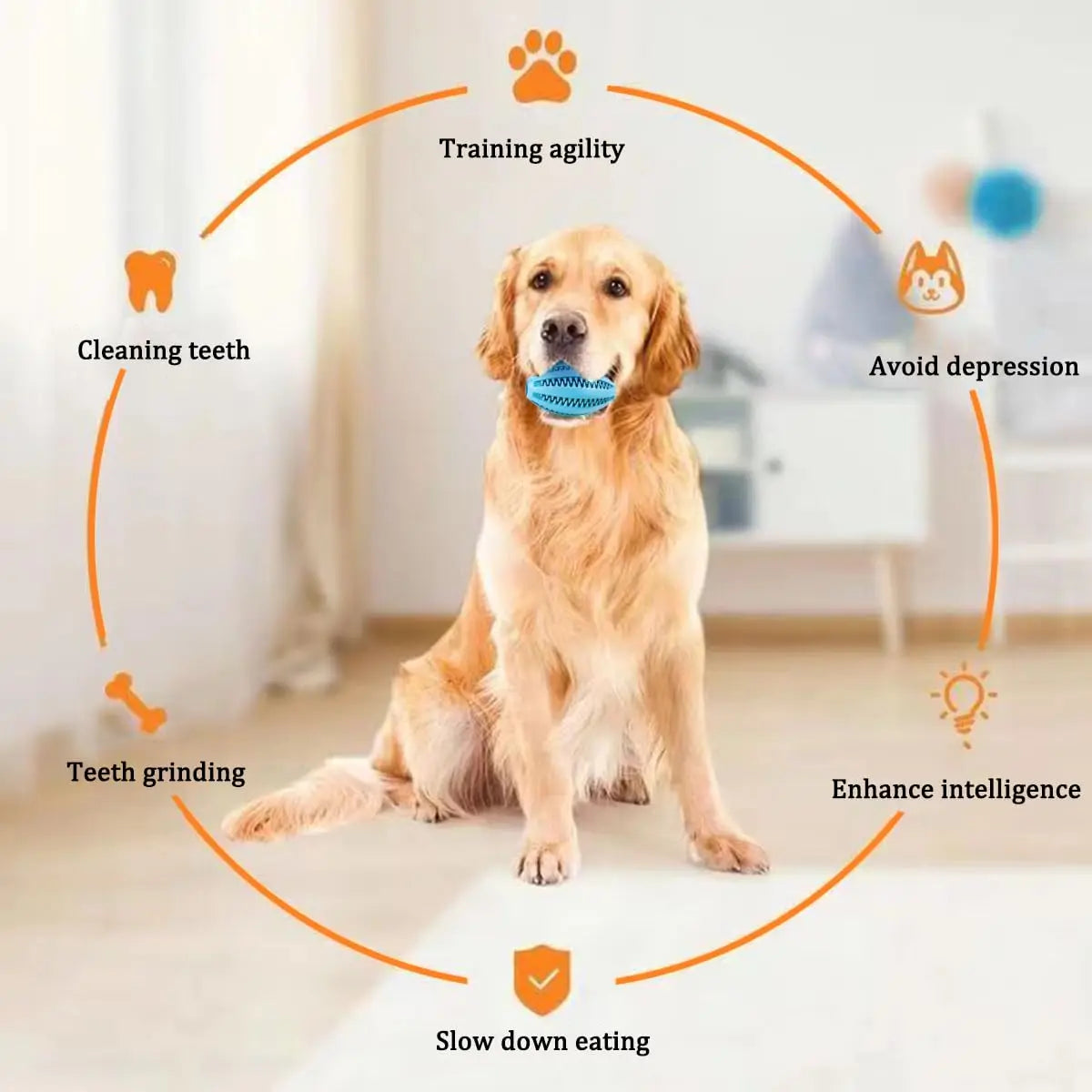 ChompBall™ — Tough Rubber Chew & Treat Toy for Dogs