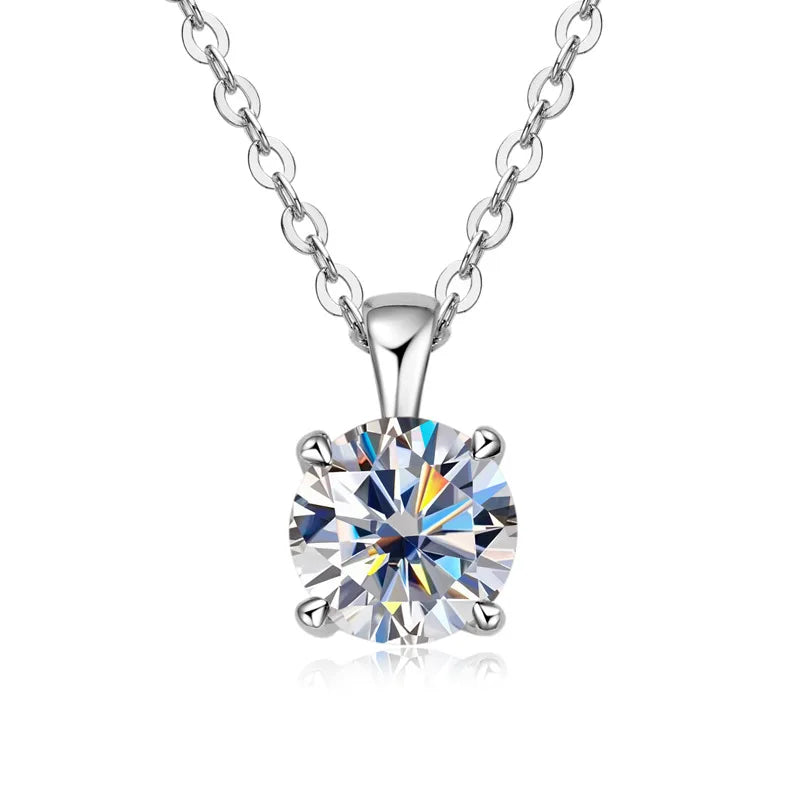 JoyceJelly™ 1ct Moissanite Pendant Necklace | Classic 4-Prong Luxury Fine Jewelry