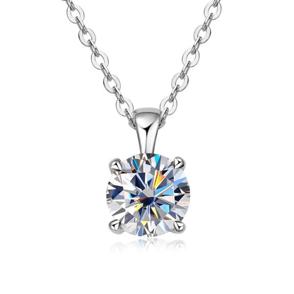 JoyceJelly™ 1ct Moissanite Pendant Necklace | Classic 4-Prong Luxury Fine Jewelry