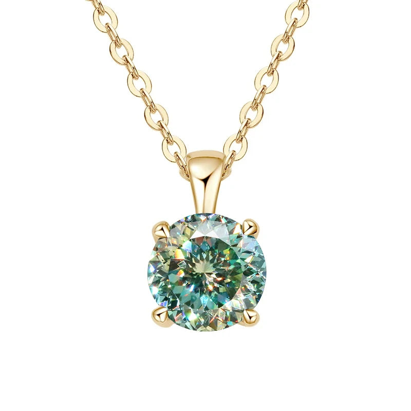 JoyceJelly™ 1ct Moissanite Pendant Necklace | Classic 4-Prong Luxury Fine Jewelry