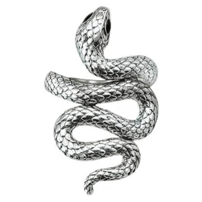 ObsidianSerpent™ Blackened Snake Ring – 925 Sterling European Glam