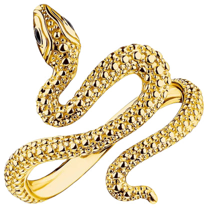 GoldenEmbrace™ 925 Sterling Snake Ring – Romantic European Style Jewelry