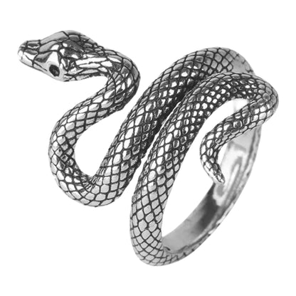 SilverSerpent™ Adjustable Snake Ring – 925 Sterling Luxury Jewelry