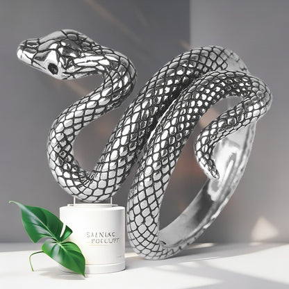 SilverSerpent™ Adjustable Snake Ring – 925 Sterling Luxury Jewelry