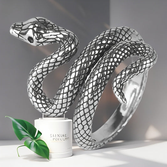SilverSerpent™ Adjustable Snake Ring – 925 Sterling Luxury Jewelry