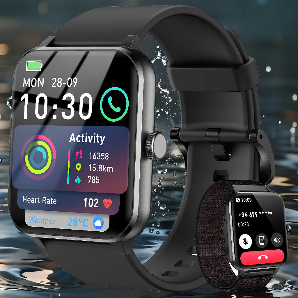 Blackview R50™ Smart Fitness Watch Black– 1.85" HD Display, Heart & SpO2 Monitor, IP68 Waterproof