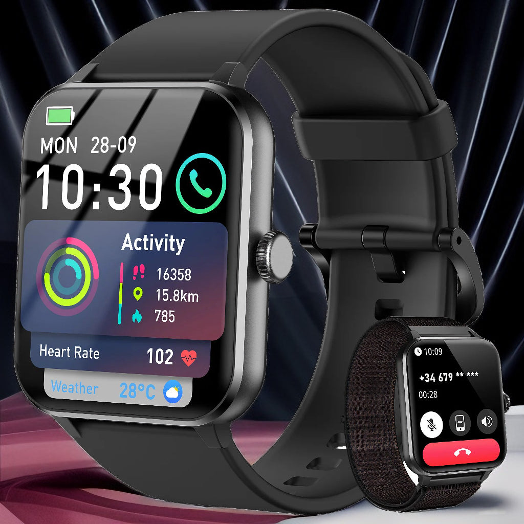 Blackview R50™ Smart Fitness Watch Black– 1.85" HD Display, Heart & SpO2 Monitor, IP68 Waterproof