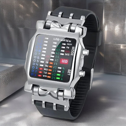 NeoTime™ Binary LED Watch – Futuristic Waterproof Timepiece
