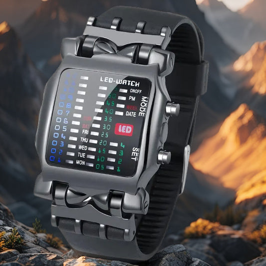 NeoTime™ Binary LED Watch – Futuristic Waterproof Timepiece