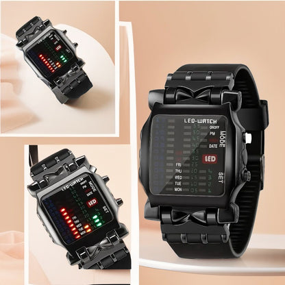 NeoTime™ Binary LED Watch – Futuristic Waterproof Timepiece