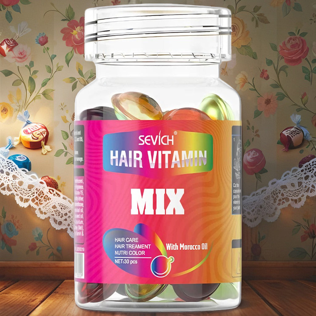 Sevich™ 2025 Hair Repair Vitamin Capsules – Keratin + Moroccan Oil Complex for Smooth, Silky, Strong Hair